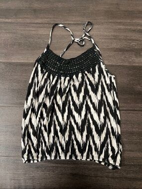 ALLOY Black and White Printed Sleeveless Top